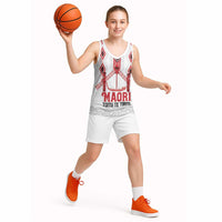 Toitu Te Tiriti Waitangi Basketball Jersey White Wharenui House - Polynesian Pride