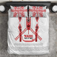 Toitu Te Tiriti Waitangi Bedding Set White Wharenui House - Polynesian Pride
