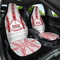 Toitu Te Tiriti Waitangi Car Seat Cover White Wharenui House LT9 One Size white - Polynesian Pride