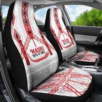 Toitu Te Tiriti Waitangi Car Seat Cover White Wharenui House LT9 - Polynesian Pride