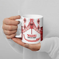Toitu Te Tiriti Waitangi Ceramic Mug White Wharenui House - Polynesian Pride
