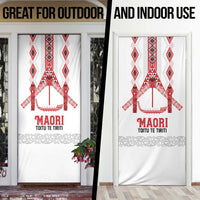 Toitu Te Tiriti Waitangi Door Cover White Wharenui House LT9 - Polynesian Pride