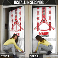 Toitu Te Tiriti Waitangi Door Cover White Wharenui House LT9 - Polynesian Pride