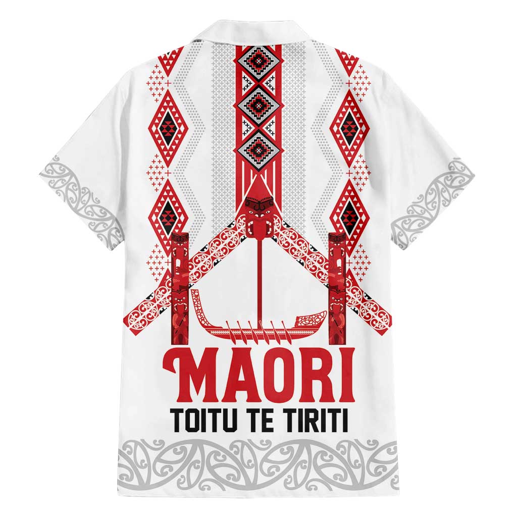 Toitu Te Tiriti Waitangi Family Matching Summer Maxi Dress and Hawaiian Shirt White Wharenui House LT9 - Polynesian Pride