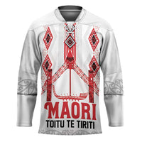 Toitu Te Tiriti Waitangi Hockey Jersey White Wharenui House LT9 Unisex white - Polynesian Pride