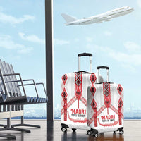 Toitu Te Tiriti Waitangi Luggage Cover White Wharenui House - Polynesian Pride
