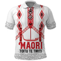 Toitu Te Tiriti Waitangi Polo Shirt White Wharenui House - Polynesian Pride