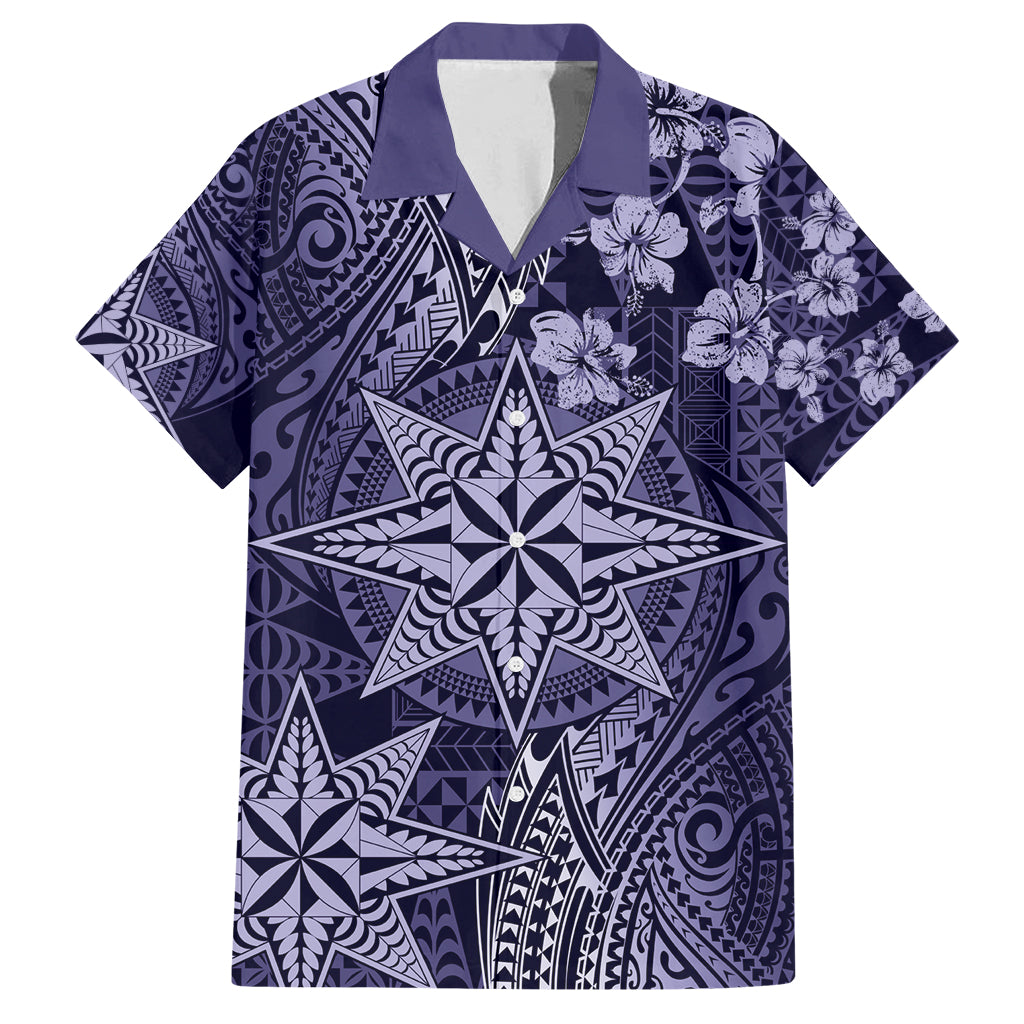 Vintage Tonga Tribal Ngatu Pattern Family Matching Long Sleeve Bodycon Dress and Hawaiian Shirt With Pacific Floral Pink Art LT9 Dad's Shirt - Short Sleeve Pink - Polynesian Pride