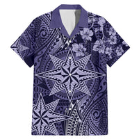 Vintage Tonga Tribal Ngatu Pattern Family Matching Mermaid Dress and Hawaiian Shirt With Pacific Floral Pink Art LT9 Dad's Shirt - Short Sleeve Pink - Polynesian Pride
