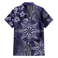 Vintage Tonga Tribal Ngatu Pattern Family Matching Off The Shoulder Long Sleeve Dress and Hawaiian Shirt With Pacific Floral Pink Art LT9 - Polynesian Pride