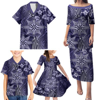 Vintage Tonga Tribal Ngatu Pattern Family Matching Puletasi and Hawaiian Shirt With Pacific Floral Pink Art LT9 - Polynesian Pride