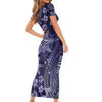 Vintage Tonga Tribal Ngatu Pattern Family Matching Short Sleeve Bodycon Dress and Hawaiian Shirt With Pacific Floral Pink Art LT9 - Polynesian Pride
