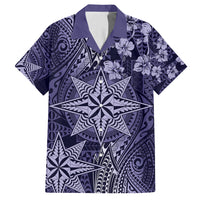 Vintage Tonga Tribal Ngatu Pattern Family Matching Summer Maxi Dress and Hawaiian Shirt With Pacific Floral Pink Art LT9 Dad's Shirt - Short Sleeve Pink - Polynesian Pride