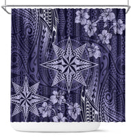 Vintage Tonga Tribal Ngatu Pattern Shower Curtain With Pacific Floral Pink Art LT9 Pink - Polynesian Pride
