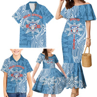Personalised Tonga Apifo'ou College Family Matching Mermaid Dress and Hawaiian Shirt Since 1865 Special Kupesi Pattern LT9 - Polynesian Pride