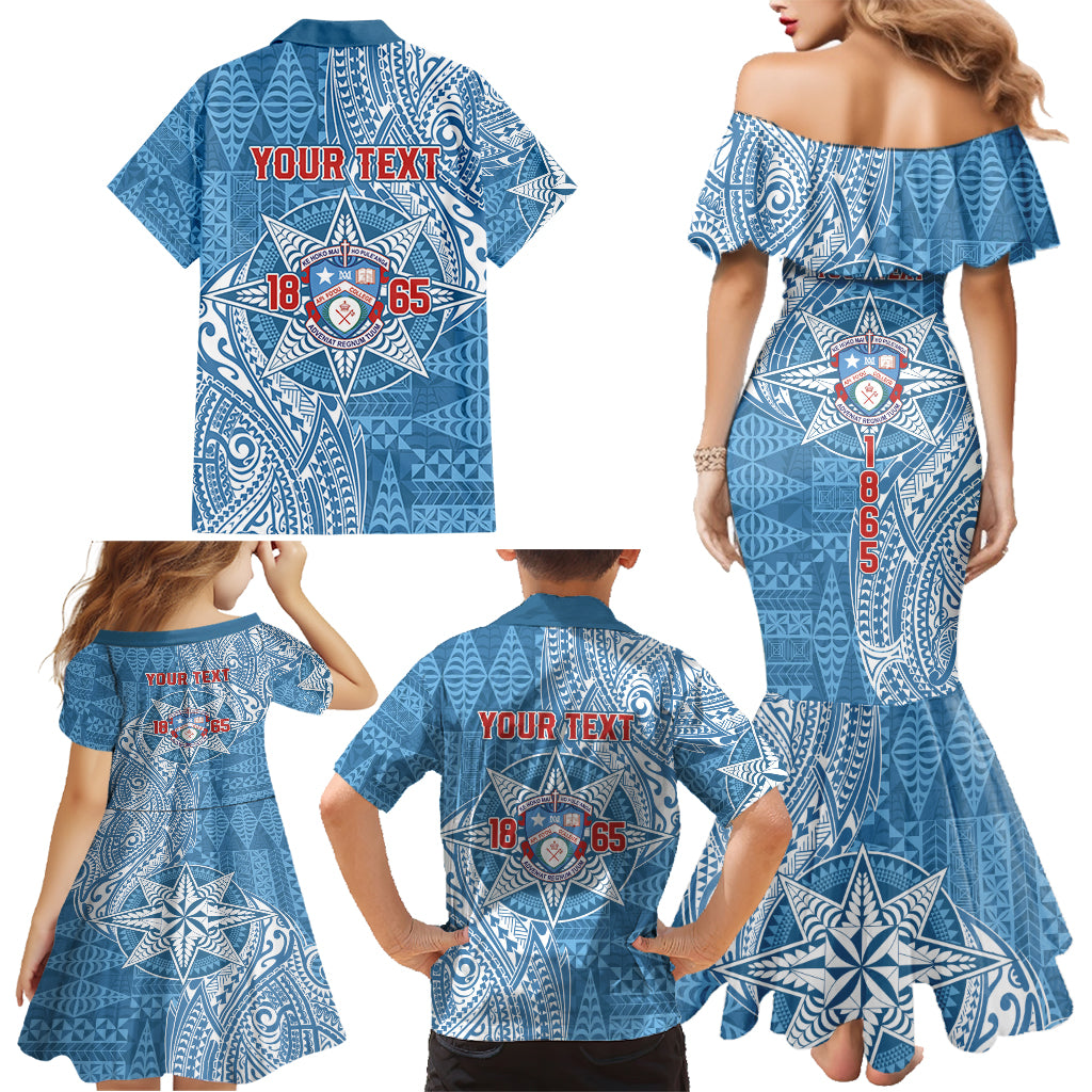 Personalised Tonga Apifo'ou College Family Matching Mermaid Dress and Hawaiian Shirt Since 1865 Special Kupesi Pattern LT9 - Polynesian Pride