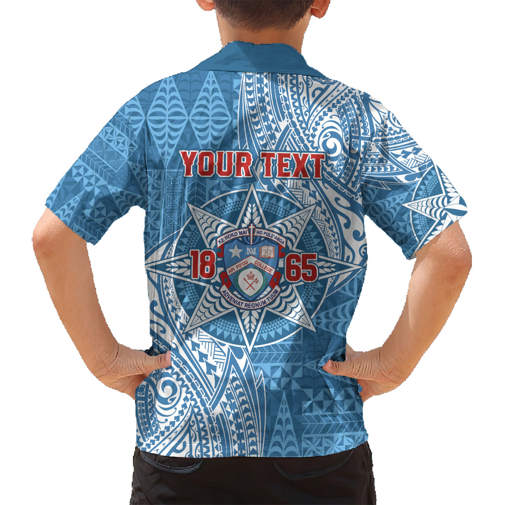 Personalised Tonga Apifo'ou College Family Matching Off Shoulder Maxi Dress and Hawaiian Shirt Since 1865 Special Kupesi Pattern LT9 - Polynesian Pride