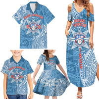 Personalised Tonga Apifo'ou College Family Matching Summer Maxi Dress and Hawaiian Shirt Since 1865 Special Kupesi Pattern LT9 - Polynesian Pride