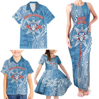 Personalised Tonga Apifo'ou College Family Matching Tank Maxi Dress and Hawaiian Shirt Since 1865 Special Kupesi Pattern LT9 - Polynesian Pride