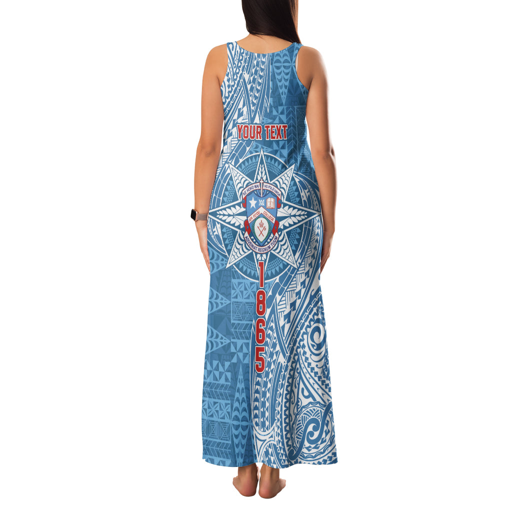 Personalised Tonga Apifo'ou College Family Matching Tank Maxi Dress and Hawaiian Shirt Since 1865 Special Kupesi Pattern LT9 - Polynesian Pride