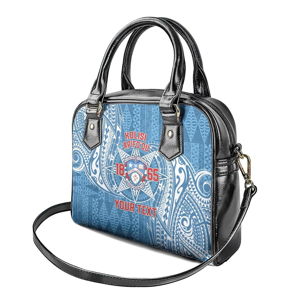 Personalised Tonga Apifo'ou College Shoulder Handbag Since 1865 Special Kupesi Pattern