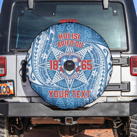 Personalised Tonga Apifo'ou College Spare Tire Cover Since 1865 Special Kupesi Pattern LT9 Blue - Polynesian Pride