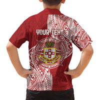 Personalised Kolisi Tonga Atele 142nd Anniversary Family Matching Off The Shoulder Long Sleeve Dress and Hawaiian Shirt Special Kupesi Pattern LT9 - Polynesian Pride