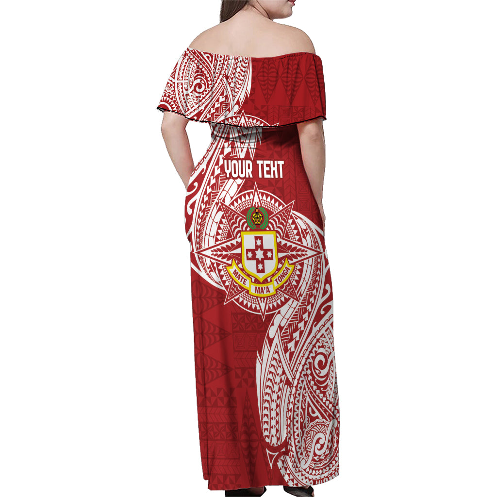 Personalised Kolisi Tonga Atele 142nd Anniversary Family Matching Off Shoulder Maxi Dress and Hawaiian Shirt Special Kupesi Pattern LT9 - Polynesian Pride