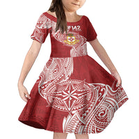 Personalised Kolisi Tonga Atele 142nd Anniversary Family Matching Off Shoulder Short Dress and Hawaiian Shirt Special Kupesi Pattern LT9 Daughter's Dress White - Polynesian Pride