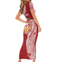 Personalised Kolisi Tonga Atele 142nd Anniversary Family Matching Short Sleeve Bodycon Dress and Hawaiian Shirt Special Kupesi Pattern LT9 - Polynesian Pride