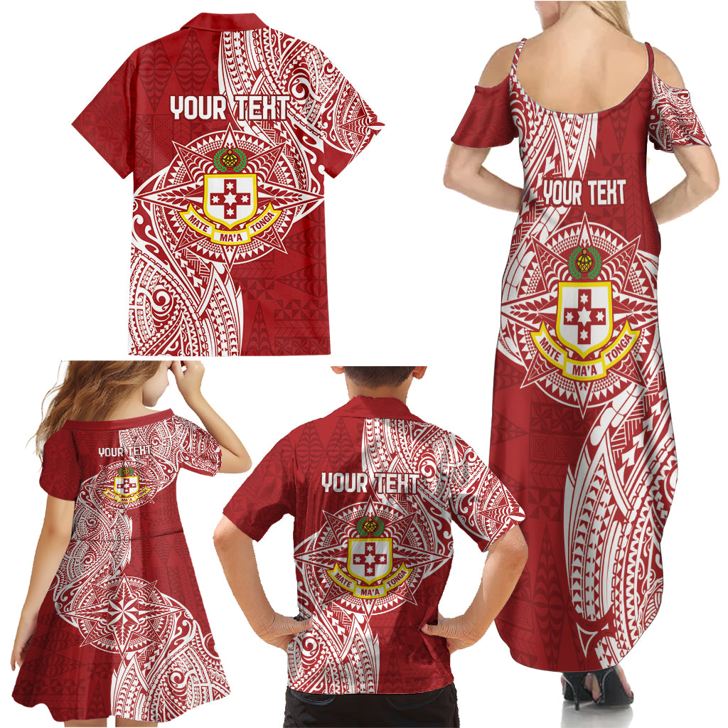 Personalised Kolisi Tonga Atele 142nd Anniversary Family Matching Summer Maxi Dress and Hawaiian Shirt Special Kupesi Pattern LT9 - Polynesian Pride
