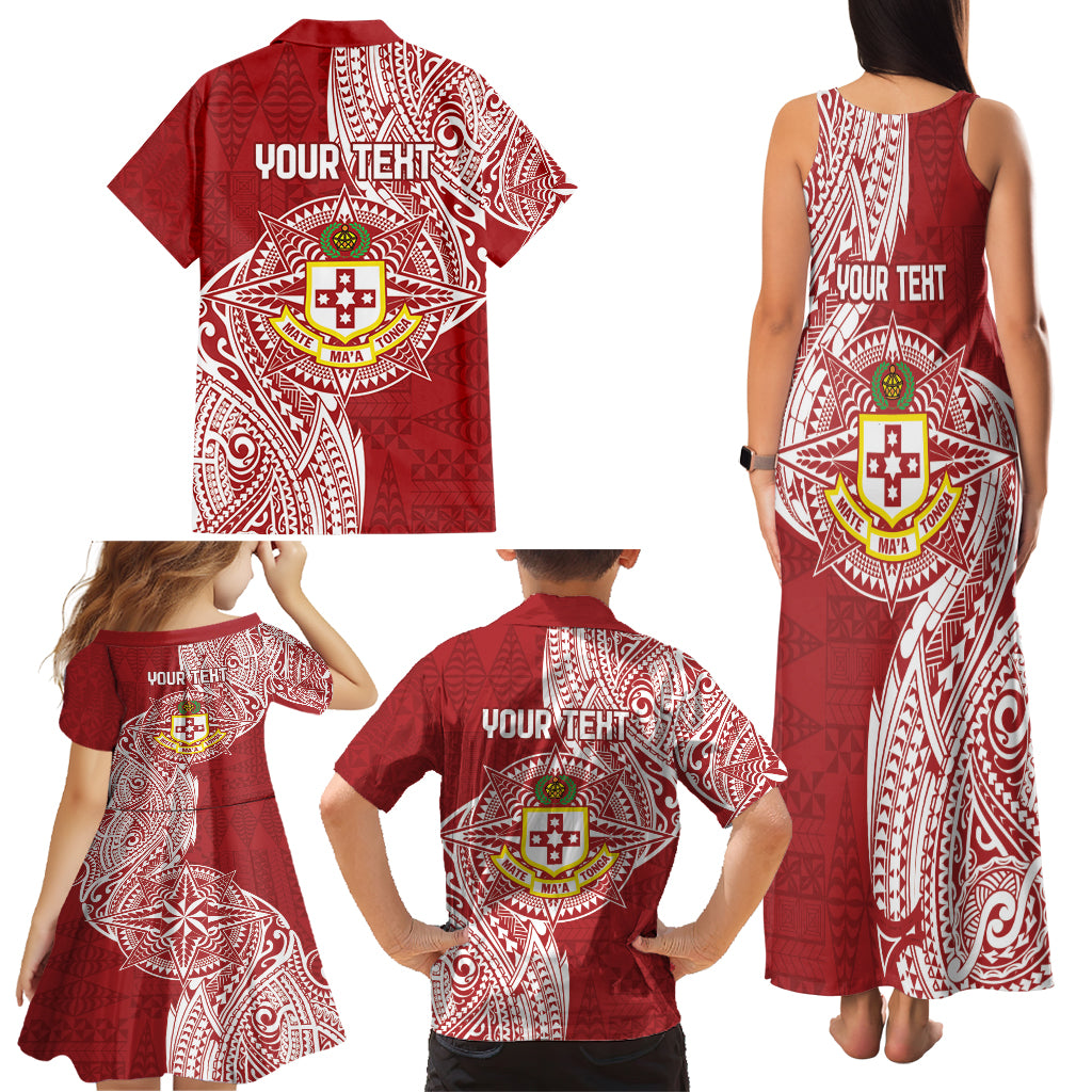 Personalised Kolisi Tonga Atele 142nd Anniversary Family Matching Tank Maxi Dress and Hawaiian Shirt Special Kupesi Pattern LT9 - Polynesian Pride