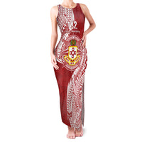 Personalised Kolisi Tonga Atele 142nd Anniversary Family Matching Tank Maxi Dress and Hawaiian Shirt Special Kupesi Pattern LT9 Mom's Dress White - Polynesian Pride