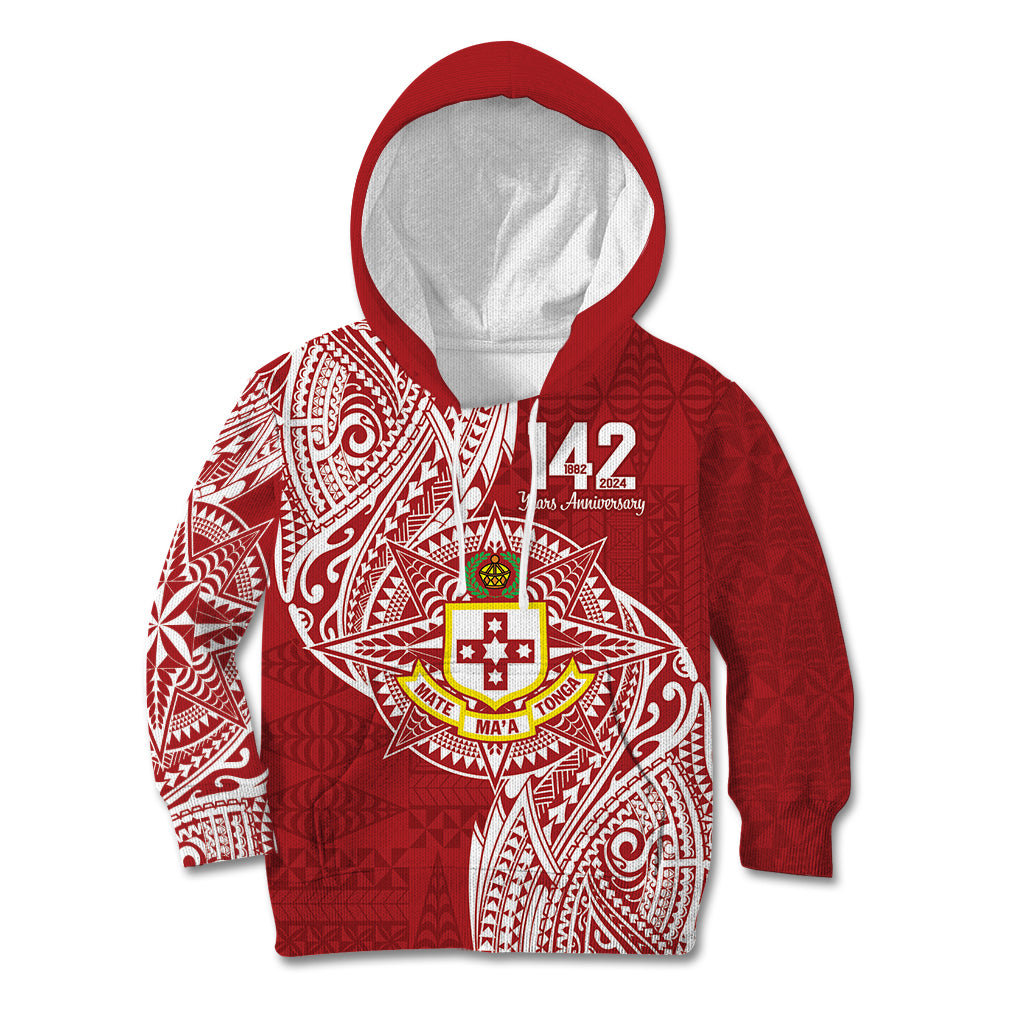 Personalised Kolisi Tonga Atele 142nd Anniversary Kid Hoodie Special Kupesi Pattern LT9 Hoodie White - Polynesian Pride