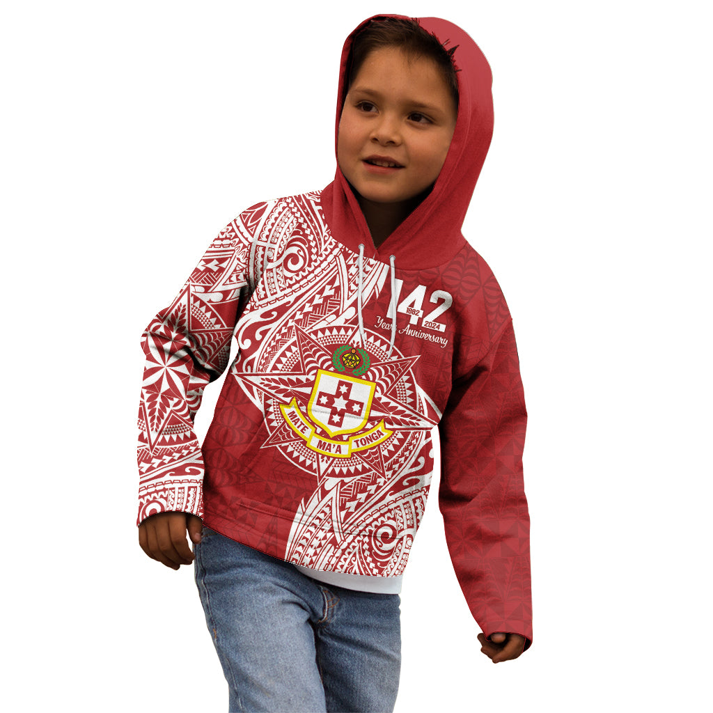 Personalised Kolisi Tonga Atele 142nd Anniversary Kid Hoodie Special Kupesi Pattern LT9 - Polynesian Pride