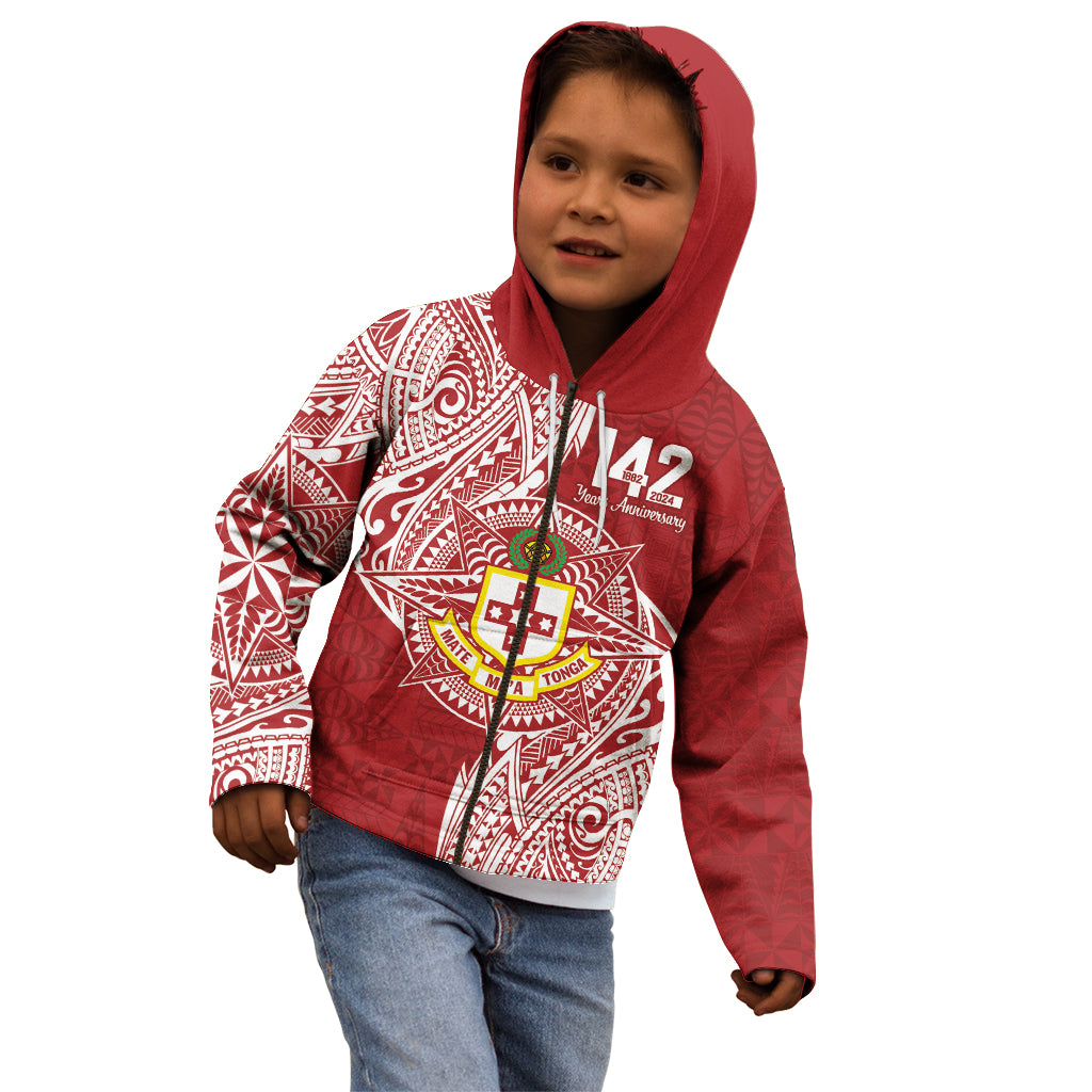 Personalised Kolisi Tonga Atele 142nd Anniversary Kid Hoodie Special Kupesi Pattern LT9 - Polynesian Pride