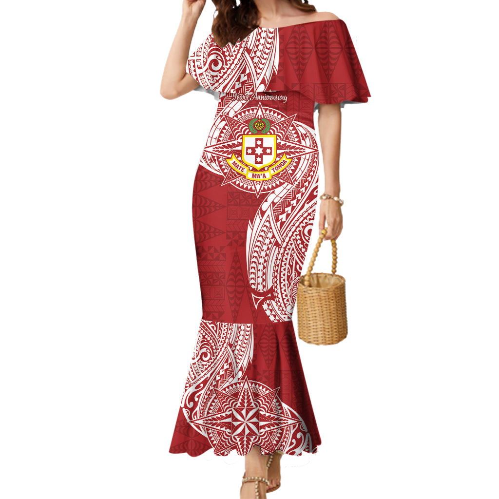 Personalised Kolisi Tonga Atele 142nd Anniversary Mermaid Dress Special Kupesi Pattern LT9 Women White - Polynesian Pride