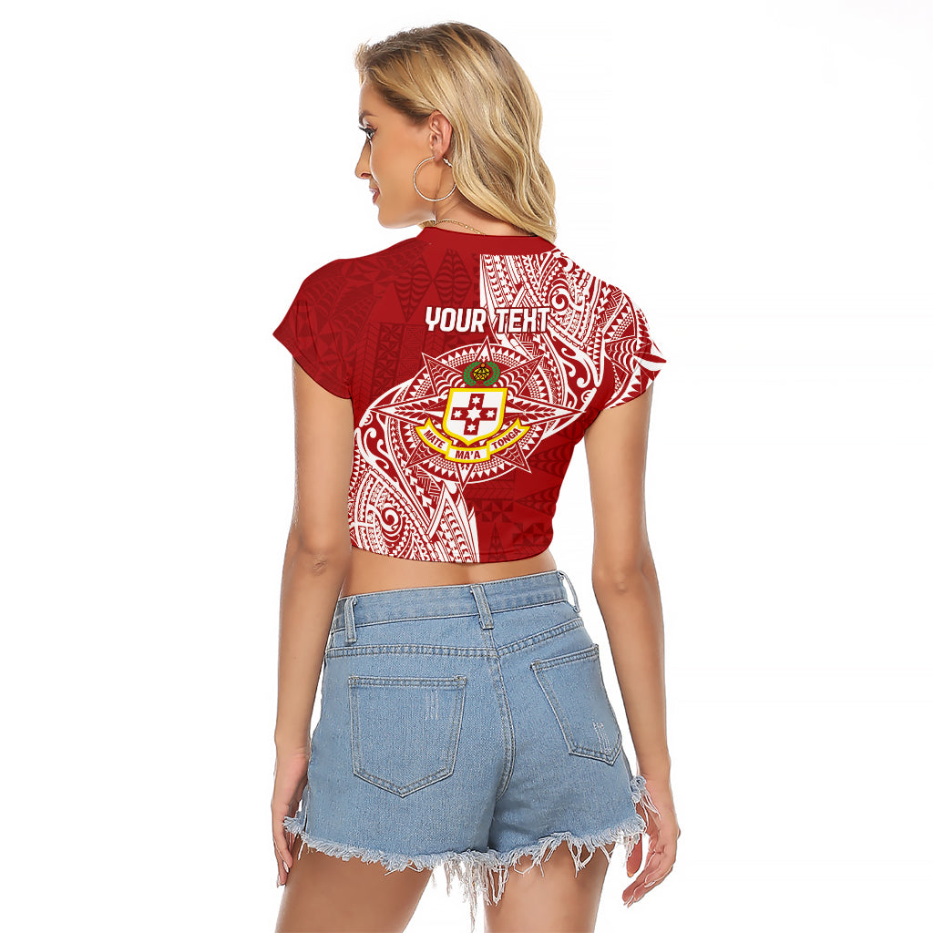 Personalised Kolisi Tonga Atele 142nd Anniversary Raglan Cropped T Shirt Special Kupesi Pattern