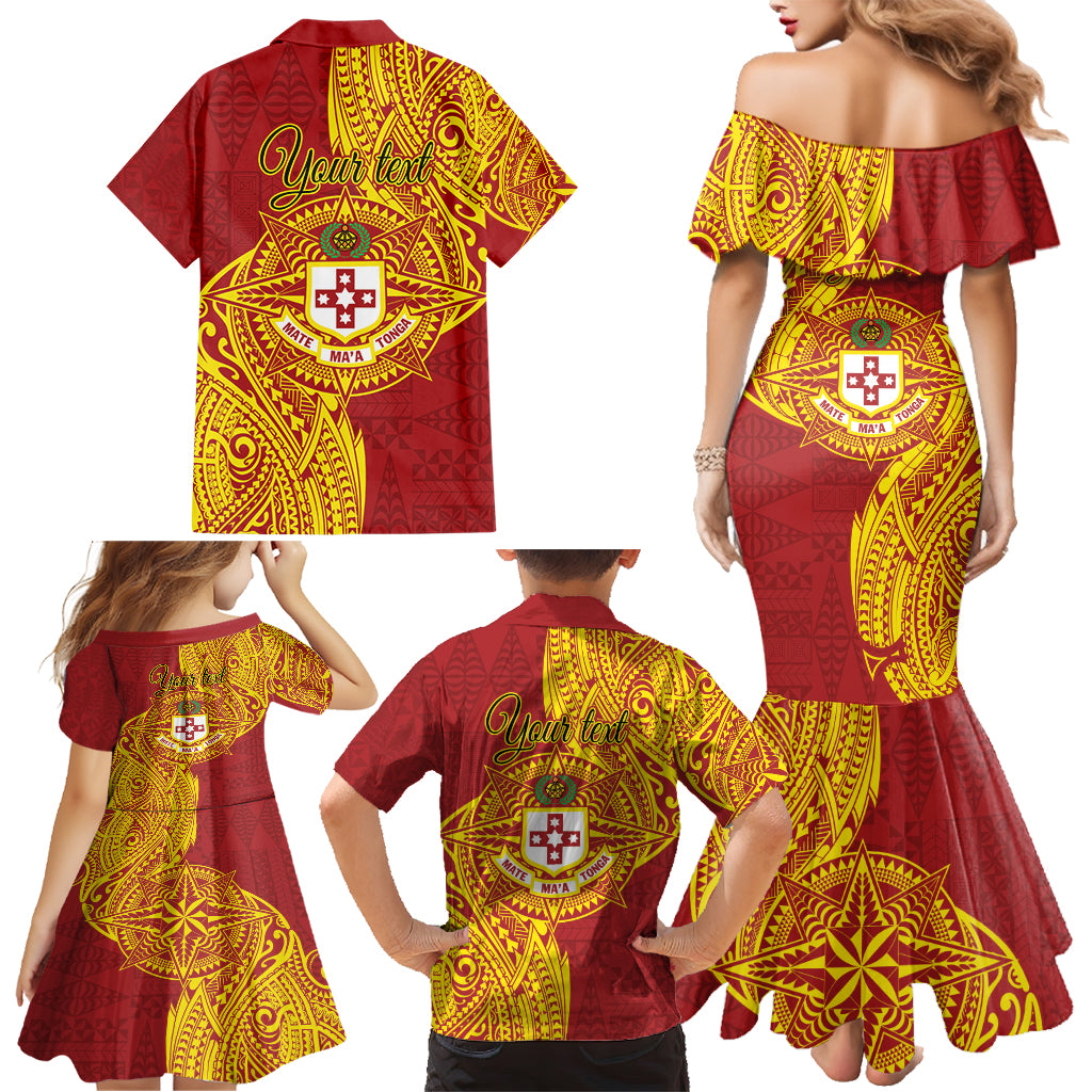 Personalised Kolisi Tonga Atele Family Matching Mermaid Dress and Hawaiian Shirt Since 1882 Simple Ngatu Pattern LT9 - Polynesian Pride