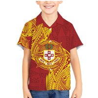 Personalised Kolisi Tonga Atele Family Matching Mermaid Dress and Hawaiian Shirt Since 1882 Simple Ngatu Pattern LT9 Son's Shirt Gold - Polynesian Pride