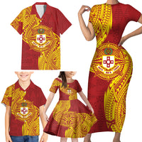 Personalised Kolisi Tonga Atele Family Matching Short Sleeve Bodycon Dress and Hawaiian Shirt Since 1882 Simple Ngatu Pattern LT9 - Polynesian Pride