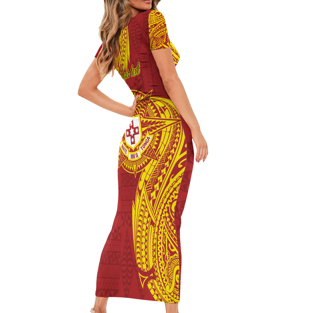 Personalised Kolisi Tonga Atele Family Matching Short Sleeve Bodycon Dress and Hawaiian Shirt Since 1882 Simple Ngatu Pattern LT9 - Polynesian Pride
