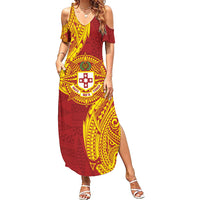 Personalised Kolisi Tonga Atele Family Matching Summer Maxi Dress and Hawaiian Shirt Since 1882 Simple Ngatu Pattern