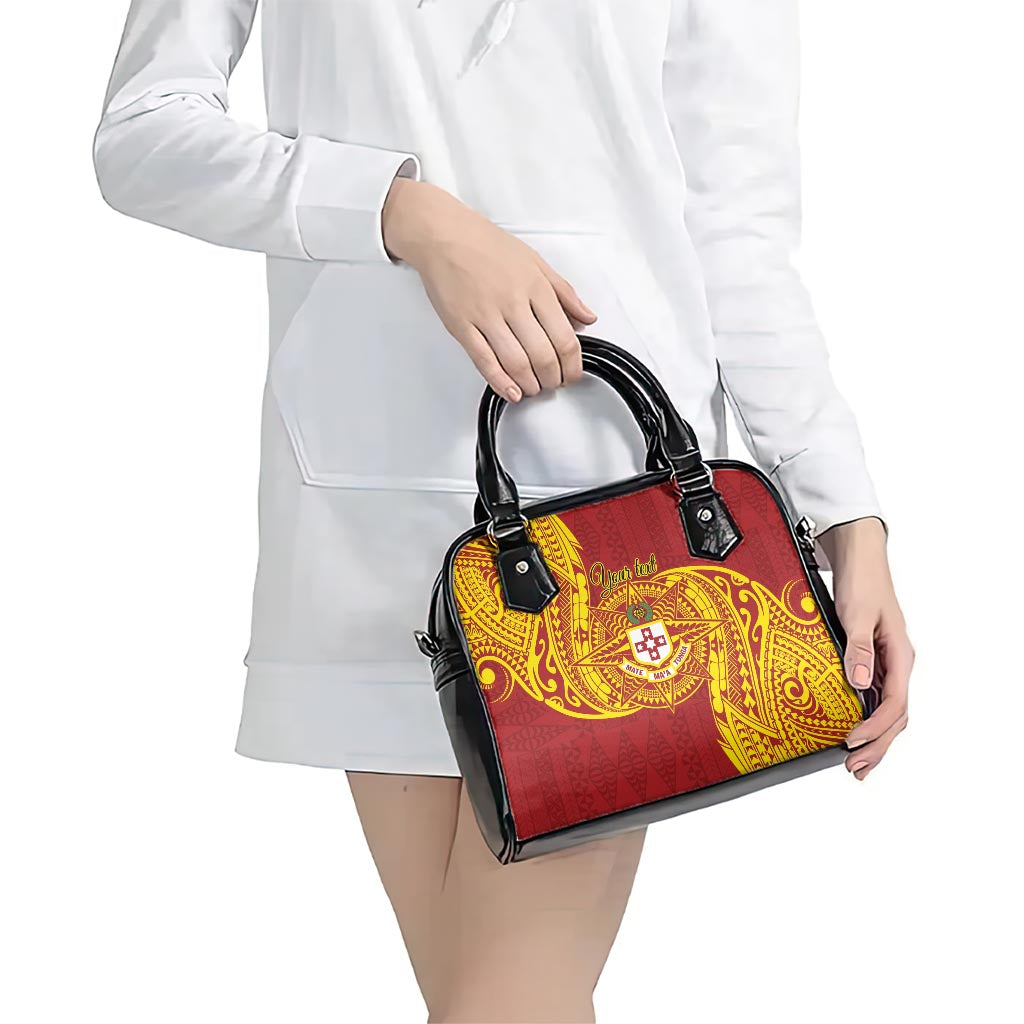 Personalised Kolisi Tonga Atele Shoulder Handbag Since 1882 Simple Ngatu Pattern