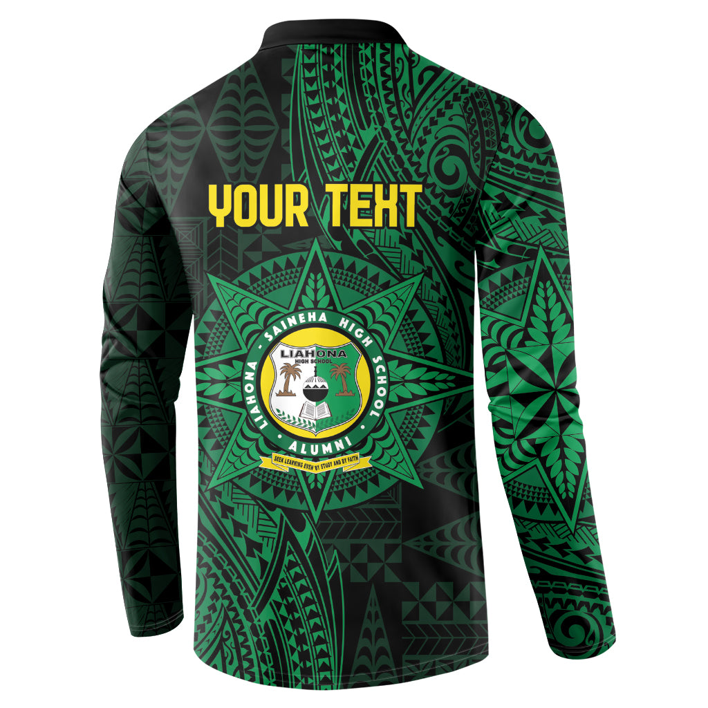 Personalised Tonga Liahona High School 76th Anniversary Button Sweatshirt Special Kupesi Pattern