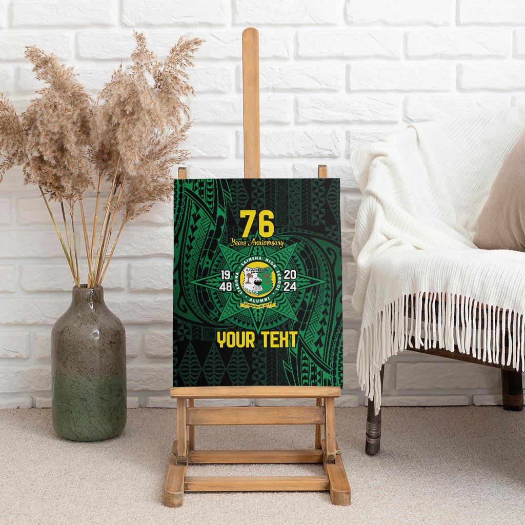 Personalised Tonga Liahona High School 76th Anniversary Canvas Wall Art Special Kupesi Pattern