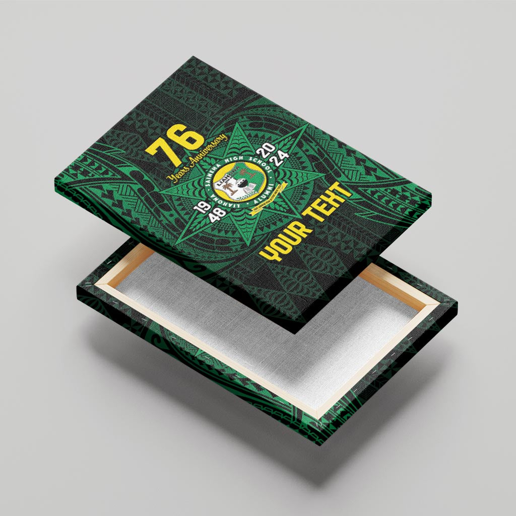 Personalised Tonga Liahona High School 76th Anniversary Canvas Wall Art Special Kupesi Pattern