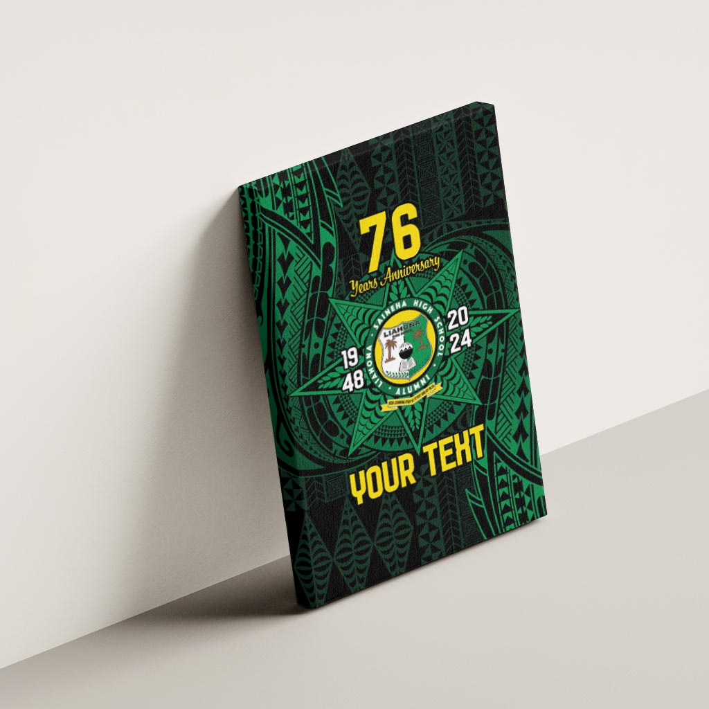 Personalised Tonga Liahona High School 76th Anniversary Canvas Wall Art Special Kupesi Pattern