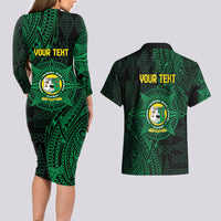 Personalised Tonga Liahona High School 76th Anniversary Couples Matching Long Sleeve Bodycon Dress and Hawaiian Shirt Special Kupesi Pattern LT9 - Polynesian Pride