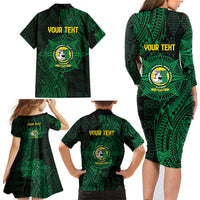 Personalised Tonga Liahona High School 76th Anniversary Family Matching Long Sleeve Bodycon Dress and Hawaiian Shirt Special Kupesi Pattern LT9 - Polynesian Pride